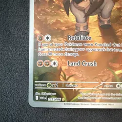 Pokemon Terrakion WHT EN 135/086 Rare Full Art Holo Basic Card 140HP Retaliate - Image 3