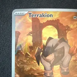 Pokemon Terrakion WHT EN 135/086 Rare Full Art Holo Basic Card 140HP Retaliate - Image 4