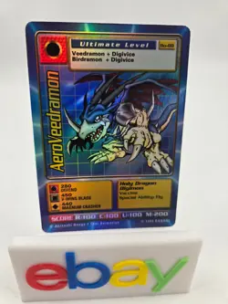 1999 Digimon Digi-Battle Booster 2 AeroVeedramon Foil card #BO-88 NM - Image 1