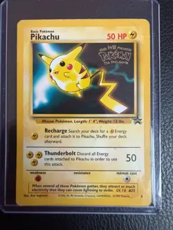 Pikachu #4 1999 Black Star WB Pokemon the First Movie Promo Pokemon TCG Card - Image 1