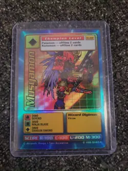 Vintage Digimon CCG Battle Series 1 Holofoil Card Musyamon ST-20S - Image 1