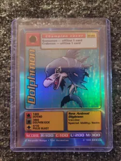 Vintage Digimon CCG Battle Series 1 Holo Card Dolphmon ST-35S - Image 1