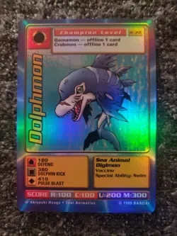 Vintage Digimon CCG Battle Series 1 Holo Card Dolphmon ST-35S - Image 2