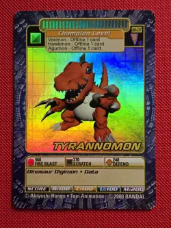 Tyrannomon BO-137 HOLO FOIL Digimon Digi-Battle Card - Image 1