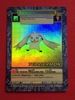 Terriermon Digimon Digi-Battle Series Card - BO-166 Holo Foil - Image 1