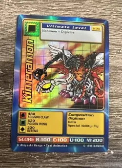 Vintage Digimon CCG Battle Series 1 Holo Card Kimeramon ST-21S - Image 1