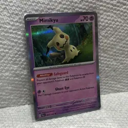 Pokemon Mimikyu SV: Paldean Fates Holo Rare Ghost Type Card 097/193 Ability - Image 1