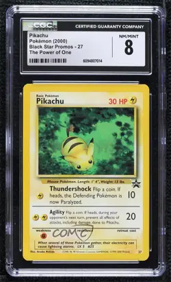 Pikachu (The Power of One) Pokemon WOTC Black Star CGC 8 1999 - Image 1