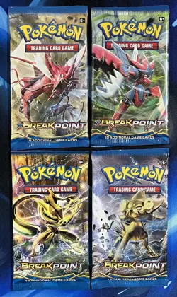 Pokemon XY 2016 Breakpoint Booster Pack Complete Artset Lot X4 Sealed Nm M - Image 1