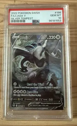 PSA 10 Pokemon Silver Tempest Full Art Lugia V 186/195 GEM MINT Condition!! - Image 1