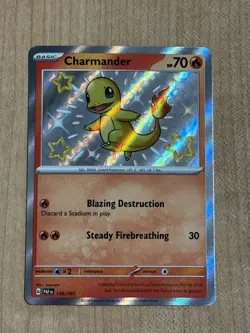 Pokemon Charmander TCG Scarlet & Violet Paldean Fates Holo Shiny Rare 109 - Image 1