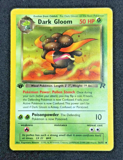 1999 TCG Pokemon #36 Dark Gloom 36/82 1st Edition Rocket Base Set - Image 2