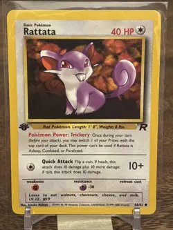 Pokemon Rattata 1st Edition 66/82 Team Rocket - Image 1