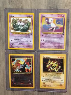 Pokemon Vintage Promo Lot - Lilypad Mew #47 + Mew #8 + Entei #34 + Electabuzz #2 - Image 1