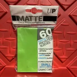 Ultra Pro 60 LIME GREEN PRO-MATTE Small Size Deck Protector Gaming Card Sleeves - Image 1