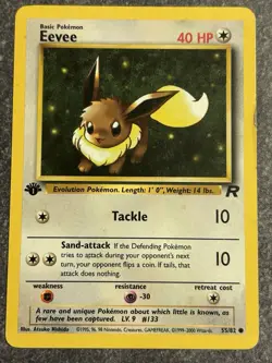 Pokemon Eevee Team Rocket Card 1st Edition, 55/82, Vintage 2000 Pokemon TCG - Image 1