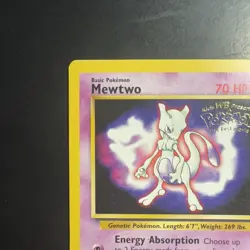 Pokemon TCG Mewtwo #3 WotC Promo Card Vintage 1999 - Image 2