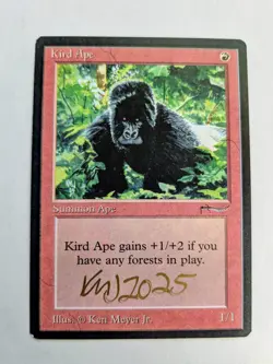 MTG ARABIAN NIGHTS Kird Ape SIGNED BY KEN MEYER JR. - Image 1