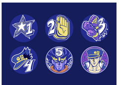 Kujo v Brando Jojo's Bizzare Adventure Blue Mana Moon Metal Dice Yugioh - Image 1