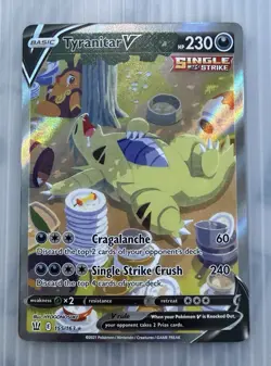 Pokemon TCG Tyranitar v Full Art Holo Rare Alternate Card 155/163 Battle Styles - Image 1