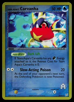 Pokemon Card - Team Aqua's Carvanha Team Magma vs Aqua 25/95 Reverse Holo - Image 1