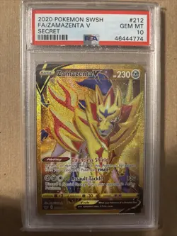Pokemon Sword And Shield Zamazenta V Full Art Secret Rare 212/202 PSA 10 - Image 1