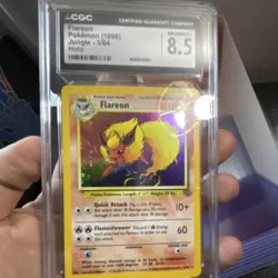 Pokemon Flareon CGC 8.5 Jungle 3/64 Holo Rare Unlimited 1999 TCG - Image 1