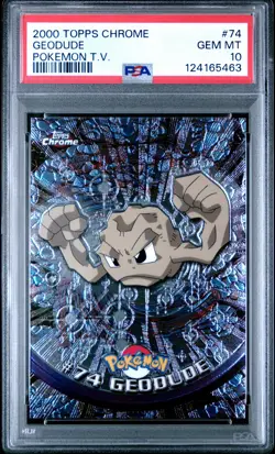 2000 TOPPS CHROME POKEMON T.V. #74 GEODUDE PSA 10 - Image 1