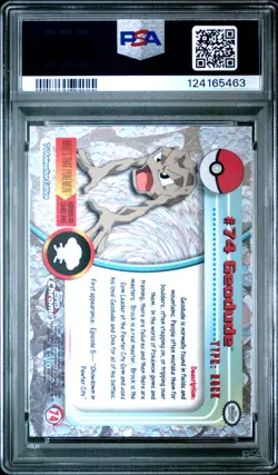 2000 TOPPS CHROME POKEMON T.V. #74 GEODUDE PSA 10 - Image 2