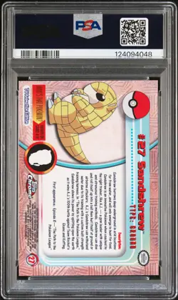 2000 TOPPS CHROME POKEMON T.V. #27 SANDSHREW PSA 10 - Image 2
