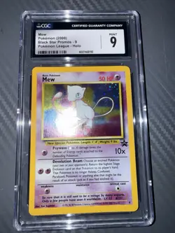 CGC 9 MINT MEW Holo Black Star Promo Pokemon League #9 Pokemon 2000 RARE HOLO - Image 1