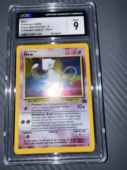 CGC 9 MINT MEW Holo Black Star Promo Pokemon League #9 Pokemon 2000 RARE HOLO - Image 2