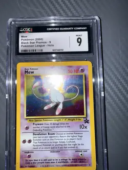 CGC 9 MINT MEW Holo Black Star Promo Pokemon League #9 Pokemon 2000 RARE HOLO - Image 3