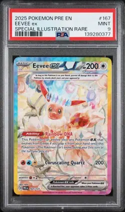 PSA 9 MINT Eevee ex 167/131 Sv: Prismatic Evolutions Holo Pokemon 2025 - Image 1