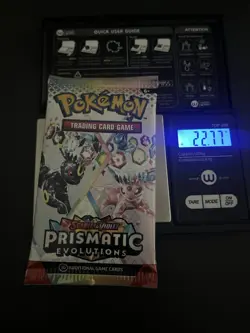 Extremely HEAVY!! 22.77g Prismatic Evolutions Pokemon Sealed Booster Pack New - Image 1