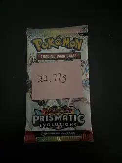 Extremely HEAVY!! 22.77g Prismatic Evolutions Pokemon Sealed Booster Pack New - Image 3