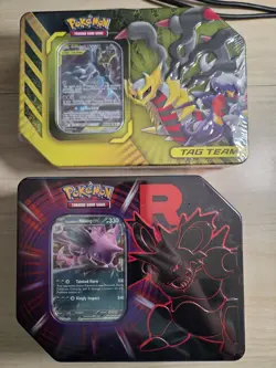 Power Partnerships Garchomp & Giratina GX Tag Team Tin Sealed Pokemon SM193 Lot - Image 1