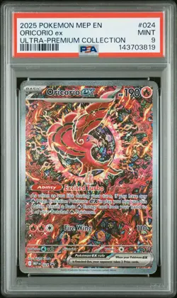 2025 POKEMON MEP EN-ME BLACK STAR PROMO #024 ORICORIO EX PSA 9 - Image 1
