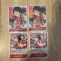 4x Monkey.D.Luffy ST01-012 SR - One Piece TCG - Starter Deck 1: Straw Hat Crew - Image 1
