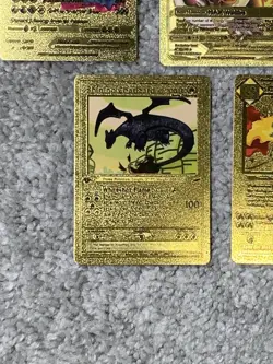 Set of 5 Charizard Gold Foil Fan Art Display Cards NM! - Image 5