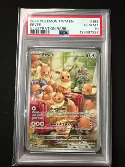 Pokemon Eevee Twilight Masquerade Illustration Rare Card 188/167 PSA 10 Gem MT - Image 1