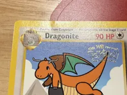 Dragonite Pokemon the First Movie Promo Card Promo #5 Gold Stamp Slight Crease - Image 3