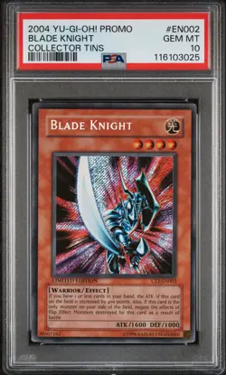 2004 YU-GI-OH! PROMO COLLECTOR TINS #EN002 BLADE KNIGHT PSA 10 - Image 1