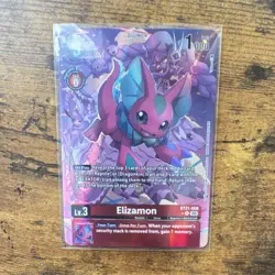 Bandai Digimon Elizamon Rookie Holo 1000 HP Card BT21-008 alternate art - Image 1