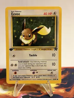 2000 Pokemon Card Team Rocket 1st Edition Eevee #55 - Image 1