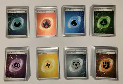 600+ Pokemon English Scarlet & Violet 151 COSMOS Foil Energy Cards + Many Swirls - Image 1