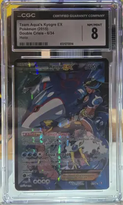 Pokemon Team Aqua's Kyogre EX Double Crisis 6/34 Ultra Rare Cgc8 Nm/Mint Card - Image 1