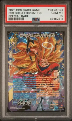 SS3 Son Goku Premonitions of a Fierce Battle Foil Dragon Ball Super Card PSA 10 - Image 1
