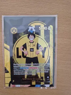 ONE PIECE x BVB 09 Dortmund Promo Karte Card ST13-003 Monkey D Luffy sealed - Image 1