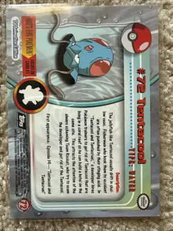 1999 Topps Pokemon TV Animation Tentacool #72 Vintage Non-Holo Card - Image 2